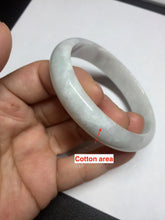 Load image into Gallery viewer, 53mm 100% natural light green purple white oval jadeite jade bangle BF128