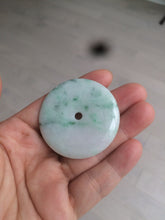 Load image into Gallery viewer, 100% Natural sunny green/pink/purple tropical beach jadeite Jade Safety Guardian Button(donut) Pendant/worry stone X123
