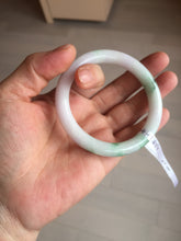 Load image into Gallery viewer, 54.3mm Certified Type A 100% Natural light green purple(春带彩) round cut jadeite Jade bangle AA82-4936