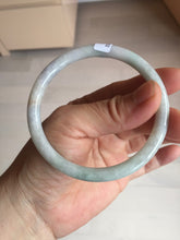 Load image into Gallery viewer, 58mm certified 100% natural type A light green/purple/white slim round cut jadeite jade bangle BN52-3126
