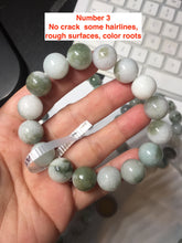 Load image into Gallery viewer, 13.2mm 100% natural type A dark green gray jadeite jade beads bracelet group AT103