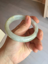 Load image into Gallery viewer, 56.6mm certified 100% natural Type A icy watery light yellow/white with jadeite jade bangle BL55-3278