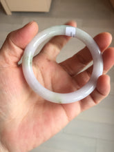 Load image into Gallery viewer, 54.3mm Certified Type A 100% Natural light green purple round cut jadeite Jade bangle E138-4942