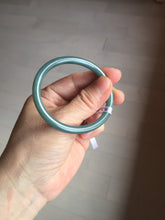 Load image into Gallery viewer, 51.5mm Certified Type A 100% Natural dark green/blue/gray Guatemala slim round cut oval Jadeite bangle BP190-2467