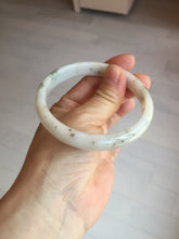 Load image into Gallery viewer, 60mm certified Type A 100% Natural light green white brown Fragrance of Osmanthus in August(八月桂花)Jadeite Jade bangle PA72-6314