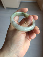 Load image into Gallery viewer, 49mm certified Type A 100% Natural icy watery yellow black(WuJi) oval Jadeite Jade bangle BM114-2667