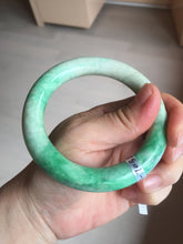 Load image into Gallery viewer, 56.5mm certified 100% natural sunny green yellow chubby jadeite jade bangle AS89-7058