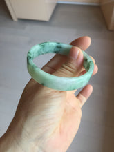 Load image into Gallery viewer, 51.7mm Certified type A 100% Natural sunny green dark green purple with green flying flowers square Jadeite Jade bangle PA70-6947