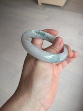 Load image into Gallery viewer, 55mm certified 100% natural icy watery light green with green floating flowers jadeite jade bangle AS88-7068