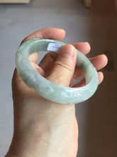 Load image into Gallery viewer, 55.3mm Certified Type A 100% Natural light green with carved Ancient Coin, Auspicious Cloud, and Lingzhi Jadeite Jade bangle PD146-6252