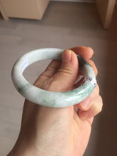 Load image into Gallery viewer, 55.8mm Certificated Type A 100% Natural White purple with green floating flowers Jadeite Jade bangle G110-9502