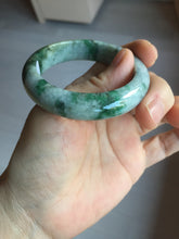 Load image into Gallery viewer, 50.4mm Certified 100% natural Type A sunny green dark green/gray/black oval jadeite jade bangle PD133-6294