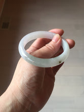 Load image into Gallery viewer, 54.2mm certified 100% natural Type A icy watery light watermelon rind oliy light green/purple/brown( 淡瓜油青) jadeite jade bangle BQ3-8153