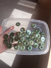 Load image into Gallery viewer, 22-25mm Type A 100% Natural dark green/white/yellow /gray/black Jadeite Jade Safety Guardian Button donut Pendant group PB49 (Add-on items)