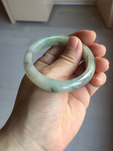Load image into Gallery viewer, 49mm certified Type A 100% Natural icy watery yellow black(WuJi) oval Jadeite Jade bangle BM114-2667