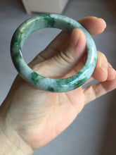 Load image into Gallery viewer, 50.4mm Certified 100% natural Type A sunny green dark green/gray/black oval jadeite jade bangle PD133-6294