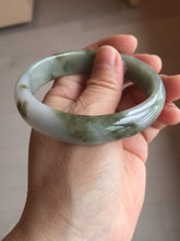 Load image into Gallery viewer, 54mm certified natural 100% natural Type A light green brown purple ethereal mist oval jadeite jade bangle AA37-5303