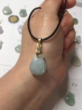 Load image into Gallery viewer, 100% Natural  light green/white/purple Jadeite Jade money bag bead pendant group F153