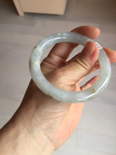 Load image into Gallery viewer, 54.7mm 100% natural type A icy watery light green/brown/black seaweed round cut jadeite jade bangle Q140-5253