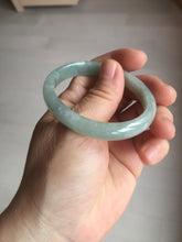 Load image into Gallery viewer, 49mm certified Type A 100% Natural icy watery light green oval Jadeite Jade bangle BQ11-3802