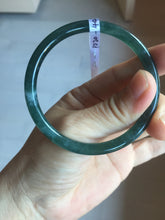 Load image into Gallery viewer, 55.6mm Certified Type A 100% Natural dark green/blue/gray Guatemala slim round cut Jadeite bangle PD20-4453
