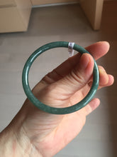 Load image into Gallery viewer, 57.3mm Certified Type A 100% Natural light green/blue/gray Guatemala slim round cut Jadeite bangle BP205-1023