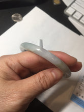 Load image into Gallery viewer, 54.5mm certified 100% natural type A icy watery white/gray round cut jadeite jade bangle BL9-9888