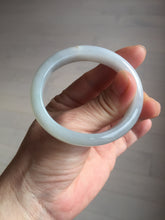 Load image into Gallery viewer, 47mm certified 100% natural Type A icy watery light green white oval jadeite jade bangle AU43-8151