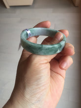 Load image into Gallery viewer, 50.7mm Certified type A 100% Natural green with green floating flowers Jadeite Jade square bangle PC37-0403