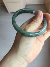 Load image into Gallery viewer, 56.8mm Certified 100% natural Type A oily dark green/gray (老油青) jadeite jade bangle PA78-6284