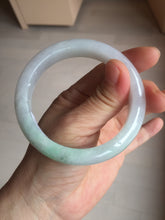 Load image into Gallery viewer, 56.4mm Certified Type A 100% Natural sunny green/white Jadeite Jade bangle BP51-3875