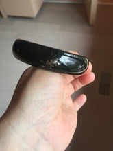 Load image into Gallery viewer, 60mm 100% Natural dark green/black meteorite Stellar Night sky broad style nephrite Jade bangle HF108-0063