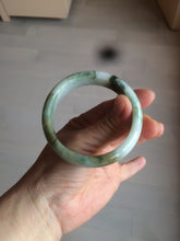 Load image into Gallery viewer, 54mm certified 100% natural Type A green/dark green/white/brown jungle camouflage color  jadeite jade bangle BG22-1726