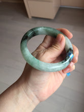 Load image into Gallery viewer, 60.3mm certified type A 100% Natural green/black Jadeite Jade bangle BM42-8565