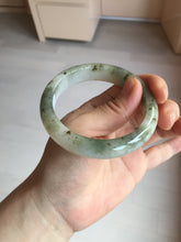 Load image into Gallery viewer, 56.4mm Certificated dark green/black/white with floating seaweed jadeite jade bangle BP21-4072