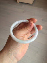 Load image into Gallery viewer, 55mm certified 100% natural white sunny green purple slim round cut jadeite jade bangle BL91-4675