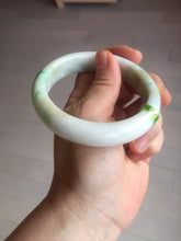 Load image into Gallery viewer, 58mm certificated Type A 100% Natural sunny green/white Jadeite Jade bangle E48-7904