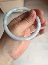 Load image into Gallery viewer, 58mm certified 100% natural type A light green/purple/white slim round cut jadeite jade bangle BN52-3126