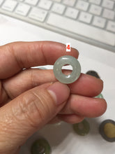 Load image into Gallery viewer, 16-19mm Type A 100% Natural icy watery sunny green white yellow Jadeite Jade safety Guardian ring bead set F134