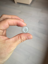 Load image into Gallery viewer, 15.7mm Type A 100% Natural green/gray Jadeite Jade Safety Guardian Button donuts Pendant PC112