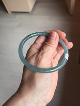 Load image into Gallery viewer, 60.5mm Certified Type A 100% Natural icy watery deep sea dark green/blue/purple/gray/black Guatemala round cut Jadeite bangle PB133-1486