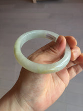 Load image into Gallery viewer, 57.5mm certified 100% natural Type A icy watery light yellow/white with jadeite jade bangle BL56-3288