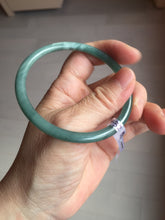 Load image into Gallery viewer, 59.3mm Certified Type A 100% Natural dark green/blue/gray Guatemala slim round cut Jadeite bangle BP191-2432