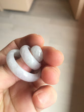 Load image into Gallery viewer, 33.6/23.5/14.7mm Type A 100% Natural light purple white Jadeite Jade concentric circle safety Guardian ring pendant set BK113