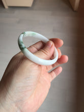 Load image into Gallery viewer, 50.2mm Certified Type A 100% Natural white with floating flowers/purple Jadeite Jade bangle BL92-4677