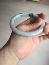 Load image into Gallery viewer, 58mm certificated Type A 100% Natural light green purple with green floating flowers Jadeite Jade bangle AS83-3016