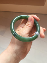 Load image into Gallery viewer, 56.3mm certified 100% Natural dark green black (碧玉) nephrite Jade bangle HT104-1584
