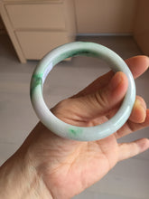 Load image into Gallery viewer, 56.5mm certified Type A 100% Natural sunny green/purple/white(白底青) Jadeite Jade bangle BF141-4072