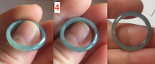 Load image into Gallery viewer, 17.1mm 6 3/4 100% natural type A icy watery green/blue icy watery Guatemala jadeite jade band ring group AQ86