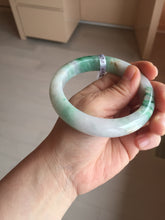 Load image into Gallery viewer, 60.5mm certified Type A 100% Natural light green sunny green light purple Jadeite Jade bangle BK140-5278